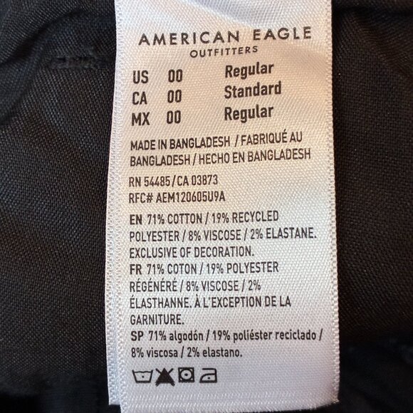 American Eagle Kick Boot Stretch Black Jeans Pants - Picture 5 of 11